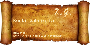 Kürti Gabriella névjegykártya